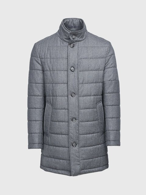 Серое пальто BOSS: фото - Invogue