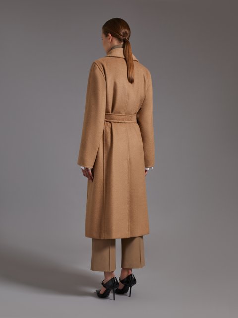 Темно-бежеве пальто MAX MARA прямого крою: фото 2 - Invogue