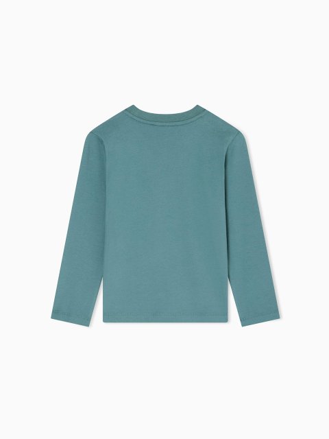 Зелений джемпер EMPORIO ARMANI KIDS з бавовни: фото 2 - Invogue