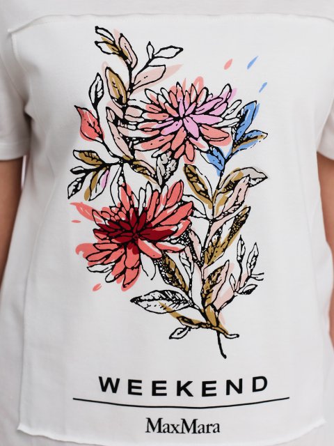 Белая футболка WEEKEND MAX MARA: фото 4 - Invogue