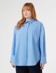 Блакитна блуза MARINA RINALDI з бавовняного попліну: фото 2 - Invogue
