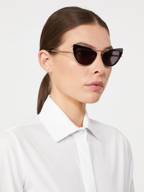 Чорні сонцезахисні окуляри MAX MARA у формі котячого ока: фото 1 - Invogue