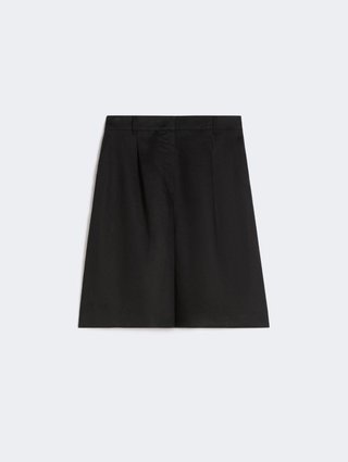 Черные бермуды Max Mara из льняного полотна: фото - Invogue