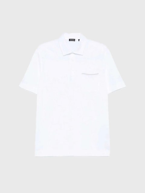 Біле поло ZEGNA з коротким рукавом: фото - Invogue