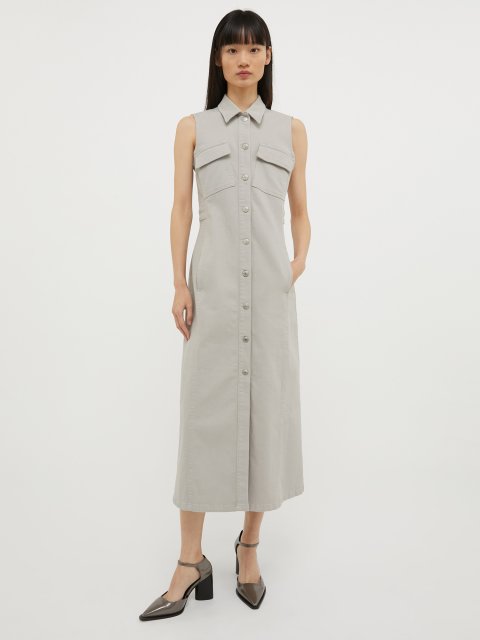 Світло-сіра сукня-сорочка Max&Co бавовняна: фото 1 - Invogue