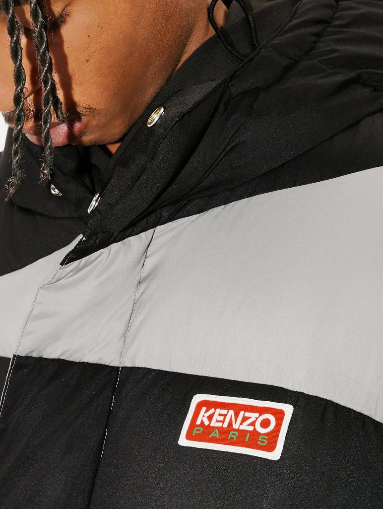 Парка KENZO с капюшоном с двухцветным узором: фото 4 - Invogue