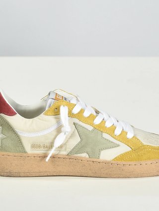 Разноцветные сникерсы Golden Goose Ballstar из замши и текстиля: фото 4 - Invogue