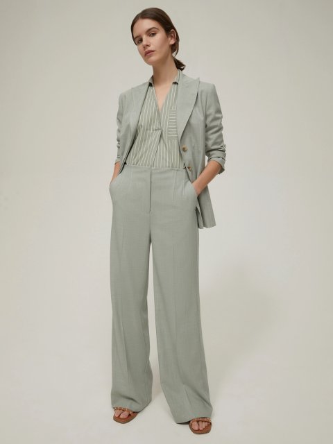 Светло-зеленые брюки PennyBlack широкие: фото 3 - Invogue