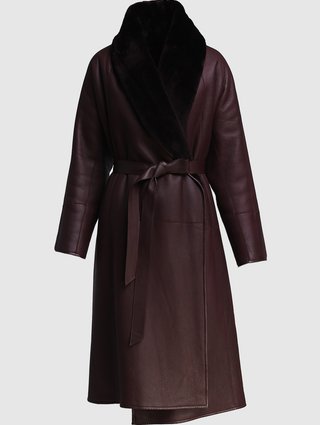 Бордовая дубленка MAX MARA: фото - Invogue