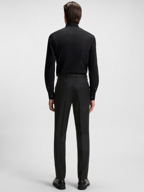 Чёрные брюки BOSS из шерсти: фото 3 - Invogue