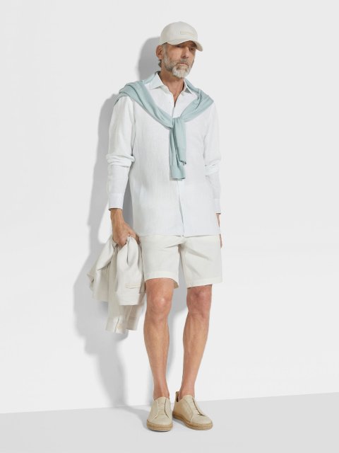 Рожева сорочка ZEGNA з льону: фото 1 - Invogue