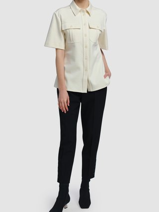 Кремовая рубашка Sportmax: фото 1 - Invogue