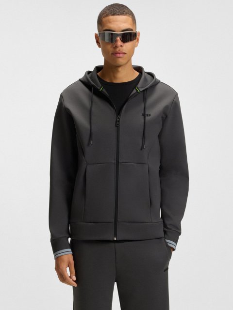 Темно-сіра спортивна кофта BOSS з бавовни: фото 7 - Invogue