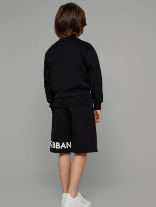 Чорний світшот DOLCE&GABBANA з логотипом oversize fit: фото 3 - Invogue