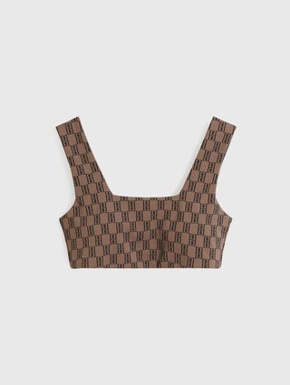 Коричневый топ By Malene Birger с принтом: фото - Invogue