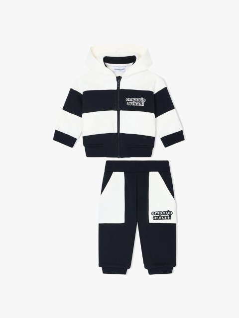 Біло-сині кофта, штани EMPORIO ARMANI KIDS з бавовни: фото - Invogue