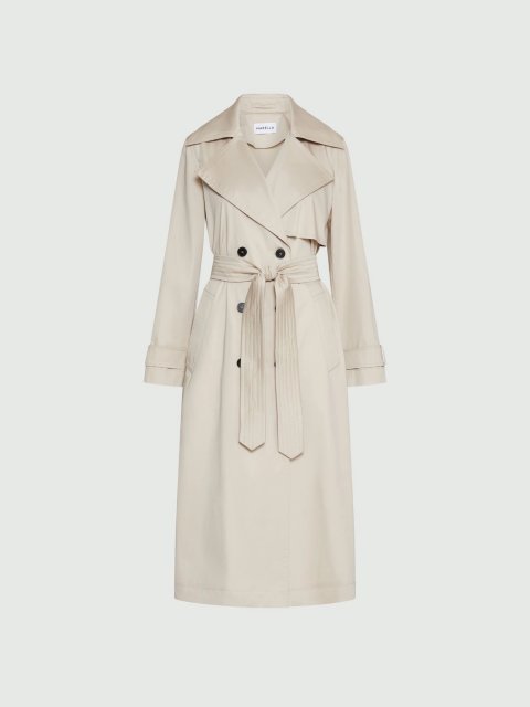 Бежевый плащ Marella двубортный: фото - Invogue