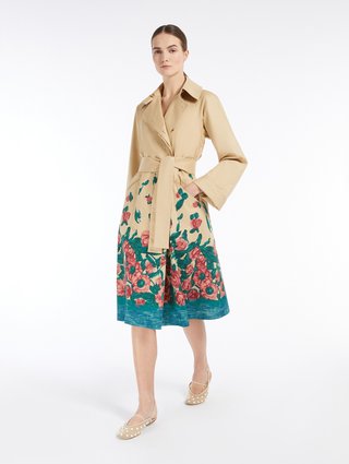 Бежевий плащ Weekend Max Mara з квітковим візерунком: фото - Invogue