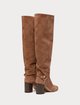Светло-коричневые сапоги Marina Rinaldi из замши и кожи: фото 3 - Invogue