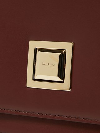 Бордовая сумка MAX MARA из кожи с металлической застежкой: фото 5 - Invogue