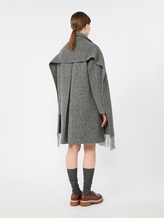 Тёмно-серое пальто Weekend Max Mara из шерсти и полиамида: фото 3 - Invogue