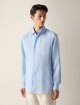 Синя сорочка Zegna з льону: фото 1 - Invogue