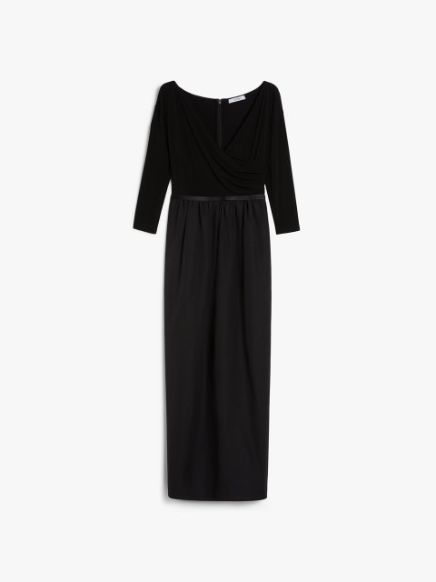 Чорна сукня Max Mara з попліну та джерсі: фото - Invogue