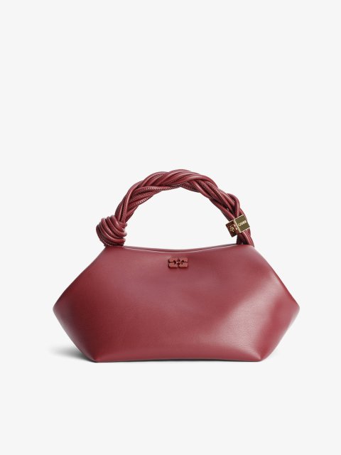 Бордовая сумка Ganni Bou маленькая: фото - Invogue