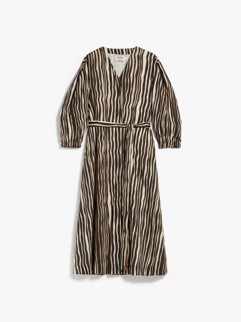 Коричнева сукня MAX MARA з принтом в смужку: фото - Invogue