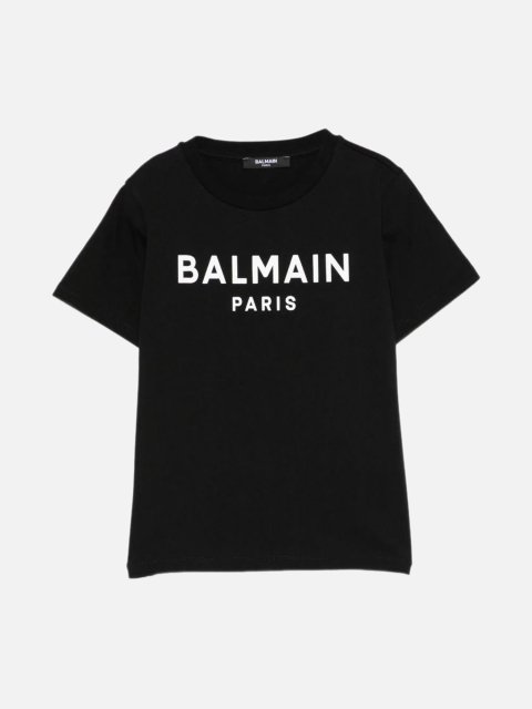 Чорна футболка Balmain з логотипом з бавовни: фото - Invogue