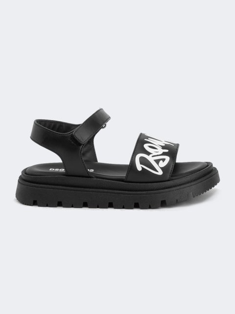 Босоніжки шкіряні в стилі Casual DSQUARED2: фото - Invogue