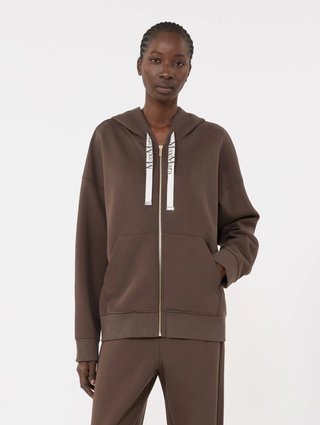 Шоколадное худи MAX MARA из смеси хлопка: фото 2 - Invogue