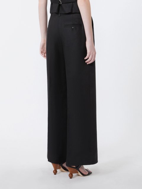 Черные брюки со стрелками Weekend Max Mara из льна: фото 3 - Invogue