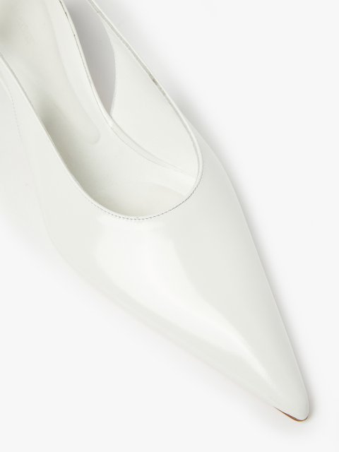 Белые слингбеки Sportmax кожаные: фото 4 - Invogue