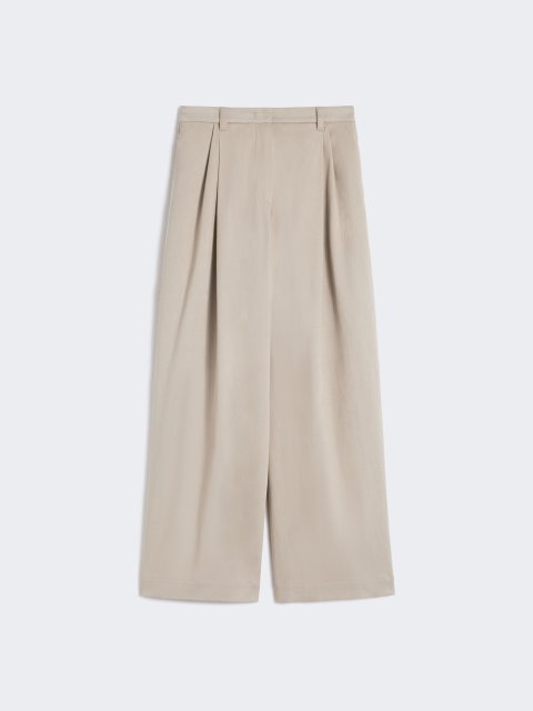 Кремовые брюки MAX MARA из смеси хлопка: фото - Invogue