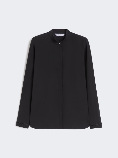 Черная рубашка MAX MARA из эластичного поплина: фото - Invogue