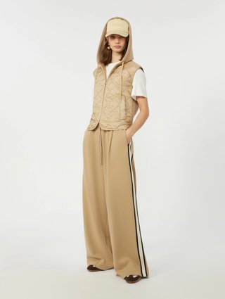 Світло-коричневі штани WEEKEND MAX MARA з бавовняного трикотажу: фото 1 - Invogue