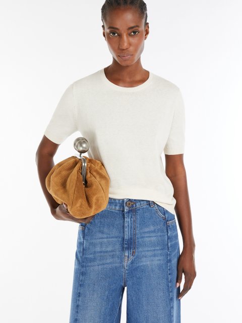 Кремовая футболка WEEKEND MAX MARA из шелка и хлопка: фото 4 - Invogue