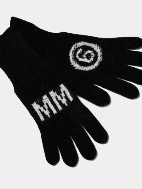 Чёрные перчатки MM6 MAISON MARGIELA KIDS: фото 1 - Invogue
