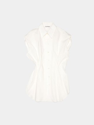 Біла сорочка Acne Studios з коротким рукавом: фото - Invogue