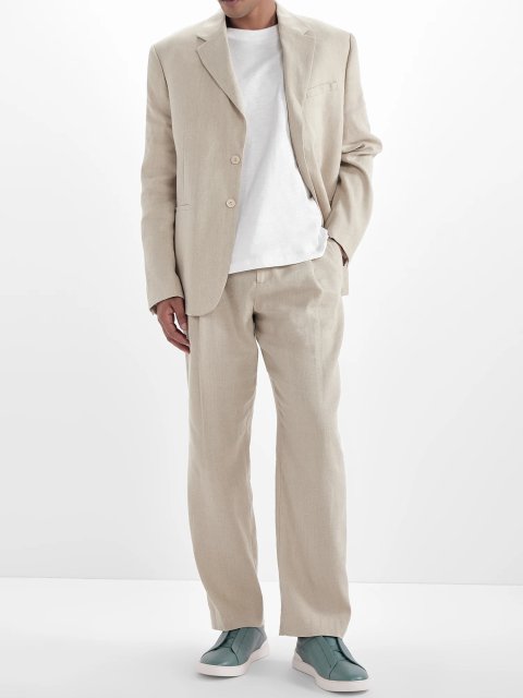 Сині кеди ZEGNA шкіряні: фото 1 - Invogue
