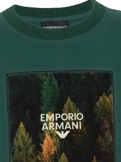 Зелена кофта EMPORIO ARMANI KIDS з бавовни: фото 1 - Invogue