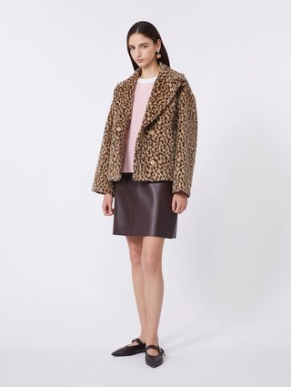 Бордовая юбка WEEKEND MAX MARA кожаная: фото 1 - Invogue