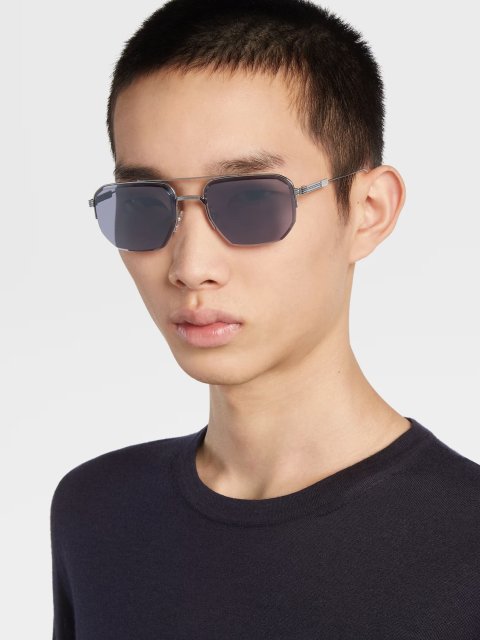 Серые очки ZEGNA: фото 1 - Invogue