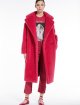 Малинове пальто Teddy oversize Max Mara з бленду альпаки та шовку: фото 5 - Invogue