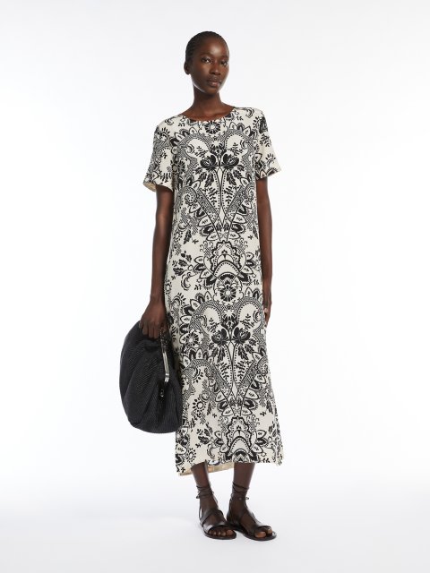 Молочна сукня Weekend Max Mara з контрастним візерунком: фото 1 - Invogue