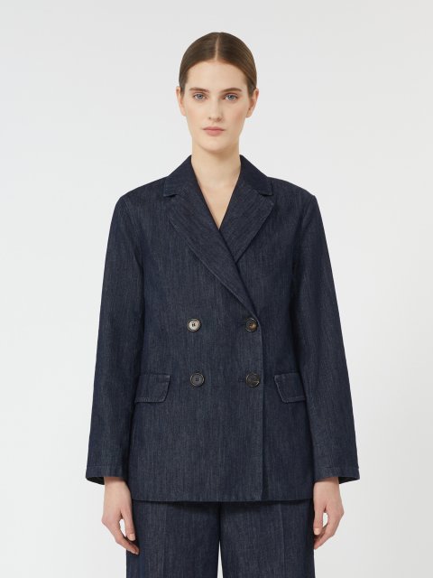 Темно-синій жакет MAX MARA з деніму: фото 2 - Invogue
