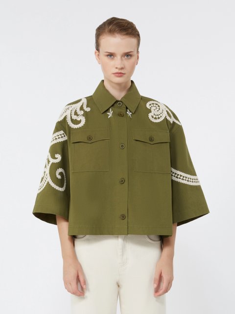 Жакет кольору хакі Weekend Max Mara з бавовни: фото 1 - Invogue