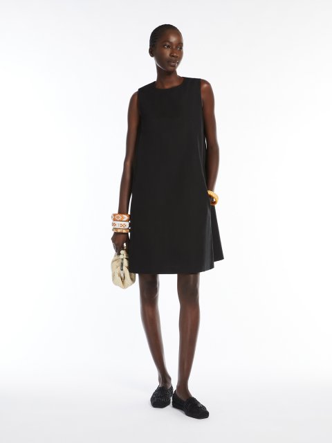 Черное платье Weekend Max Mara из хлопка и льна: фото 1 - Invogue