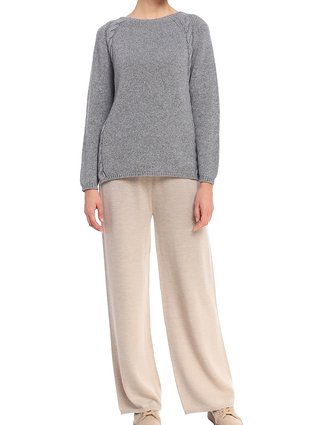 Бежевые брюки MAX MARA: фото 5 - Invogue